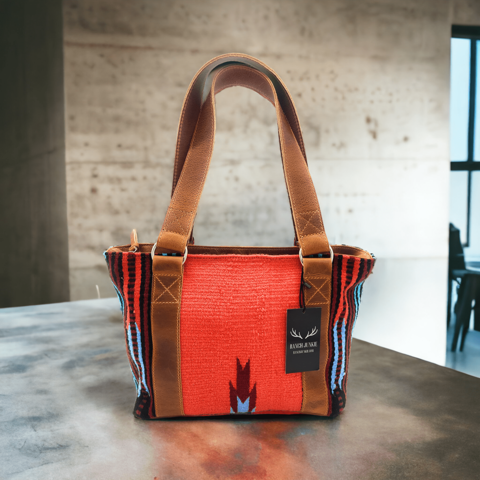 Bundle Deal-Sedona Southwestern Duffel Handwoven Wool And Leather Weekender + Sedona Handwoven Wool Western Tote Purse Luggage & BagsRanch Junkie